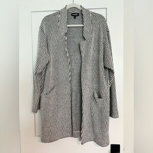 Express Black and White Striped Cardigan